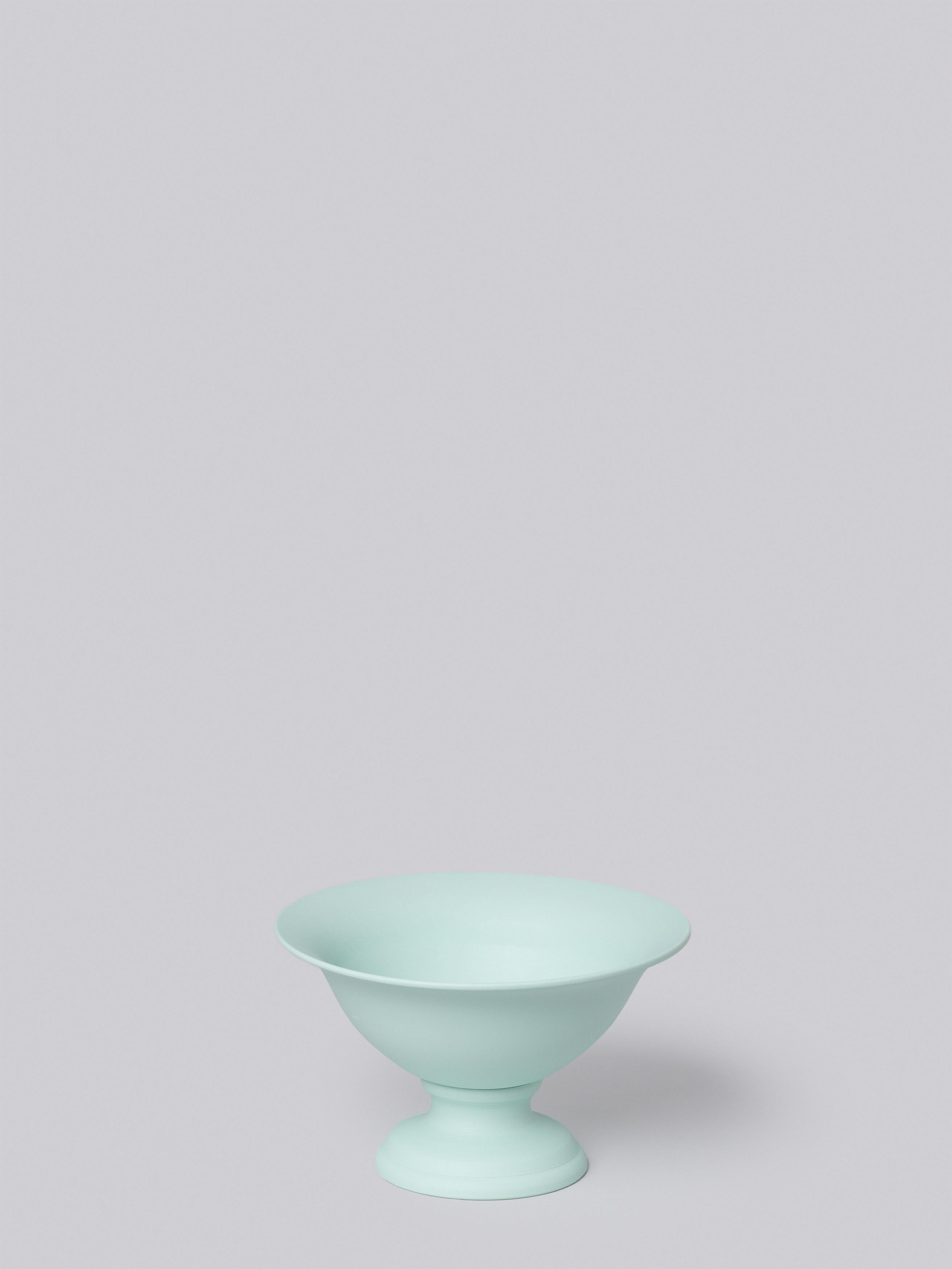 Greco Roman Small Footed Porcelain Vaso Planter in Matte Mint Green