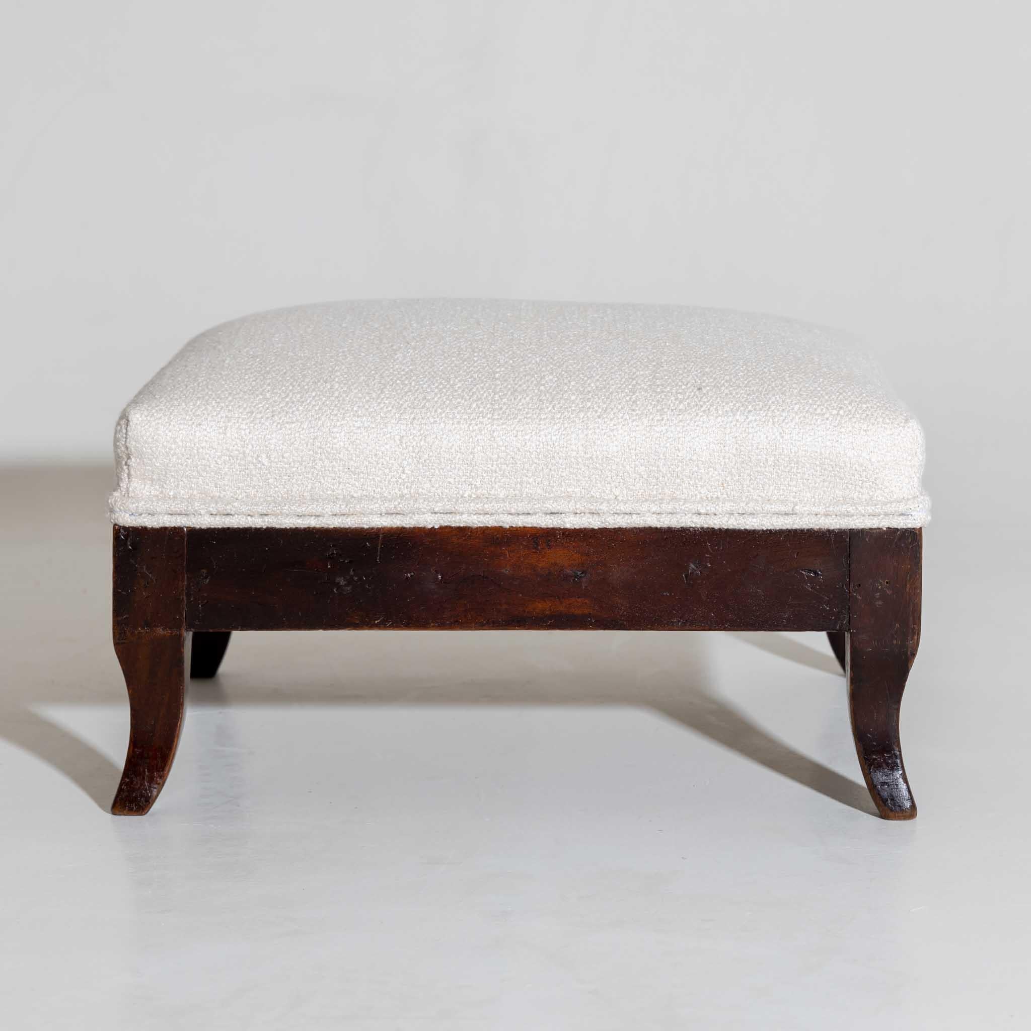 Fabric Small Footstool, 19th Century For Sale