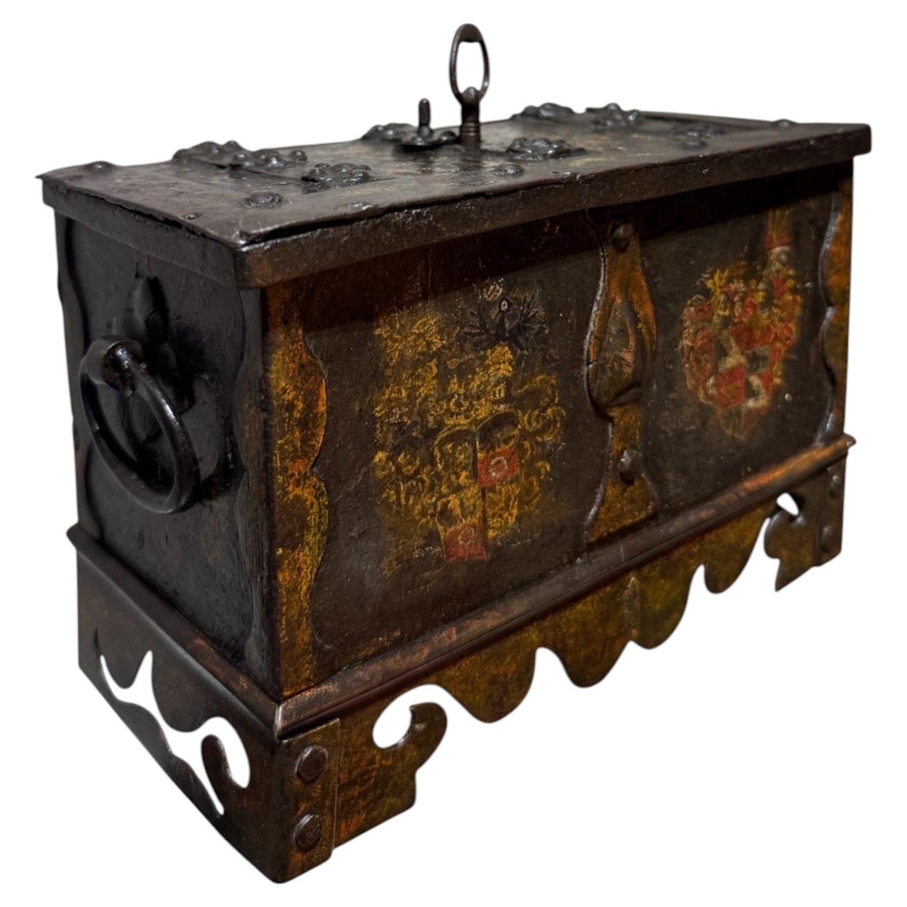 Small forged iron strongbox or chest - Nuremberg (Germany) - Early 17th century