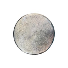 Small Forged Round Steel Coaster with Brass Coating and Gold Tone