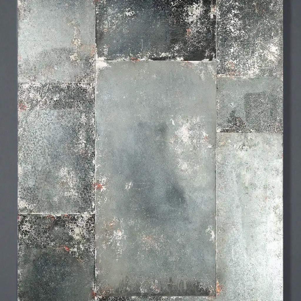 Bohème Miroir de petit format en verre oxydé, style années 1950 en vente