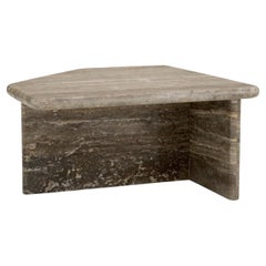 Small Free Form Coffee Table in Silver Travertine Finish