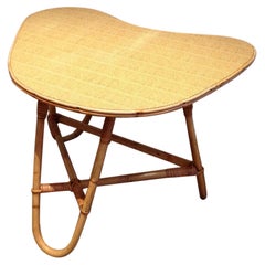 Small Free From Rattan Coffee Table. French Work Attributed to Audoux Minet