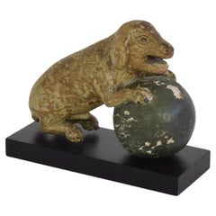 Small French 17th / 18th Century Folk Art Statue of a Dog