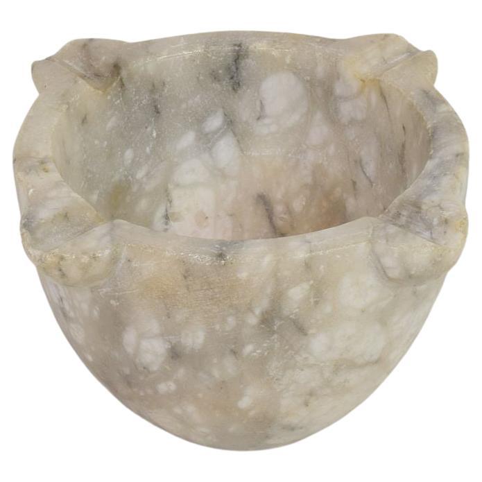 Französischer Alabaster-Mortar aus dem 18. bis 19. Jahrhundert