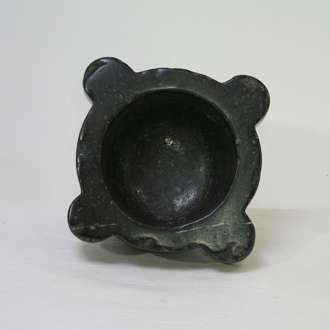 Belgian Black Marble Small French 18th-19th Century Black Marble Mortar