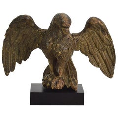 Antique Small French 18th Century Carved Wooden Eagle