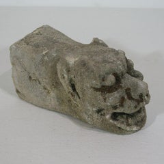 Small French 18th Century Folk Art Carved Stone Gargoyle