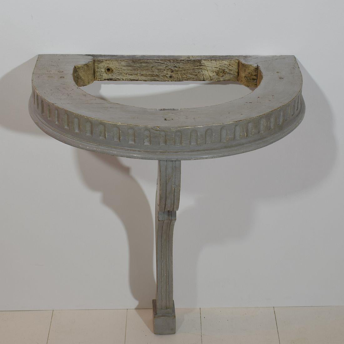 Small French 18th Century Marble-Top Console Table 1