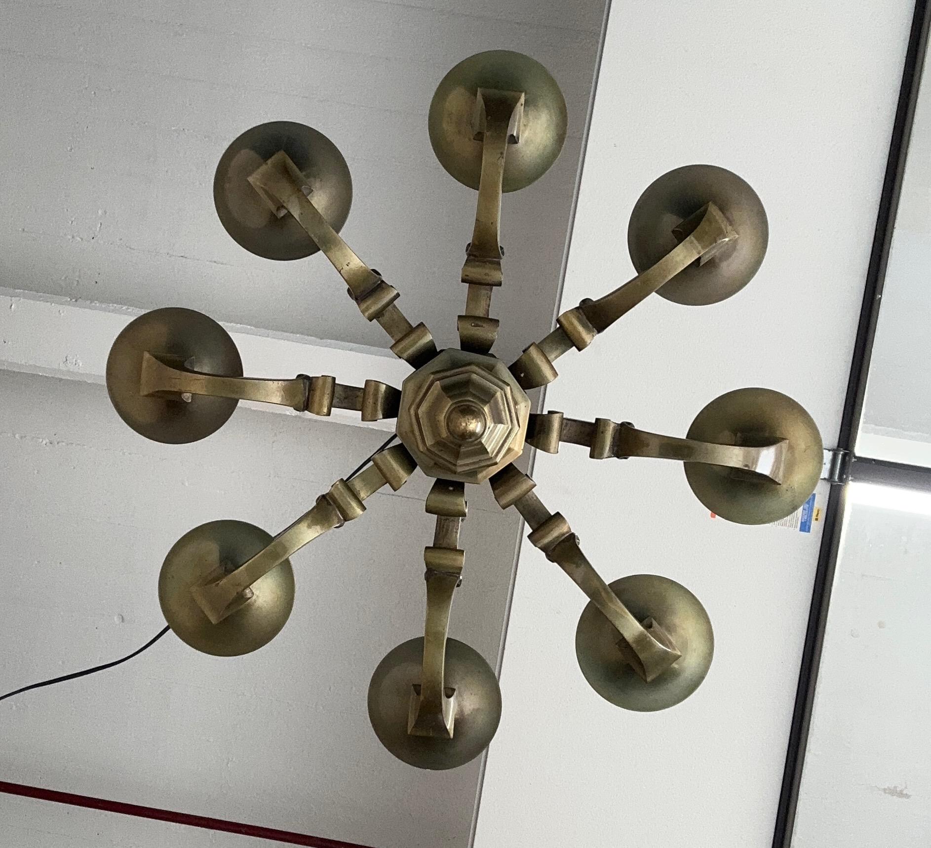 Neoclassical Small French 1940s Bronze Chandelier For Sale
