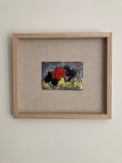 Small French 1960s Abstract Enamel Picture