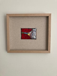 Small French 1960s Abstract Enamel Picture