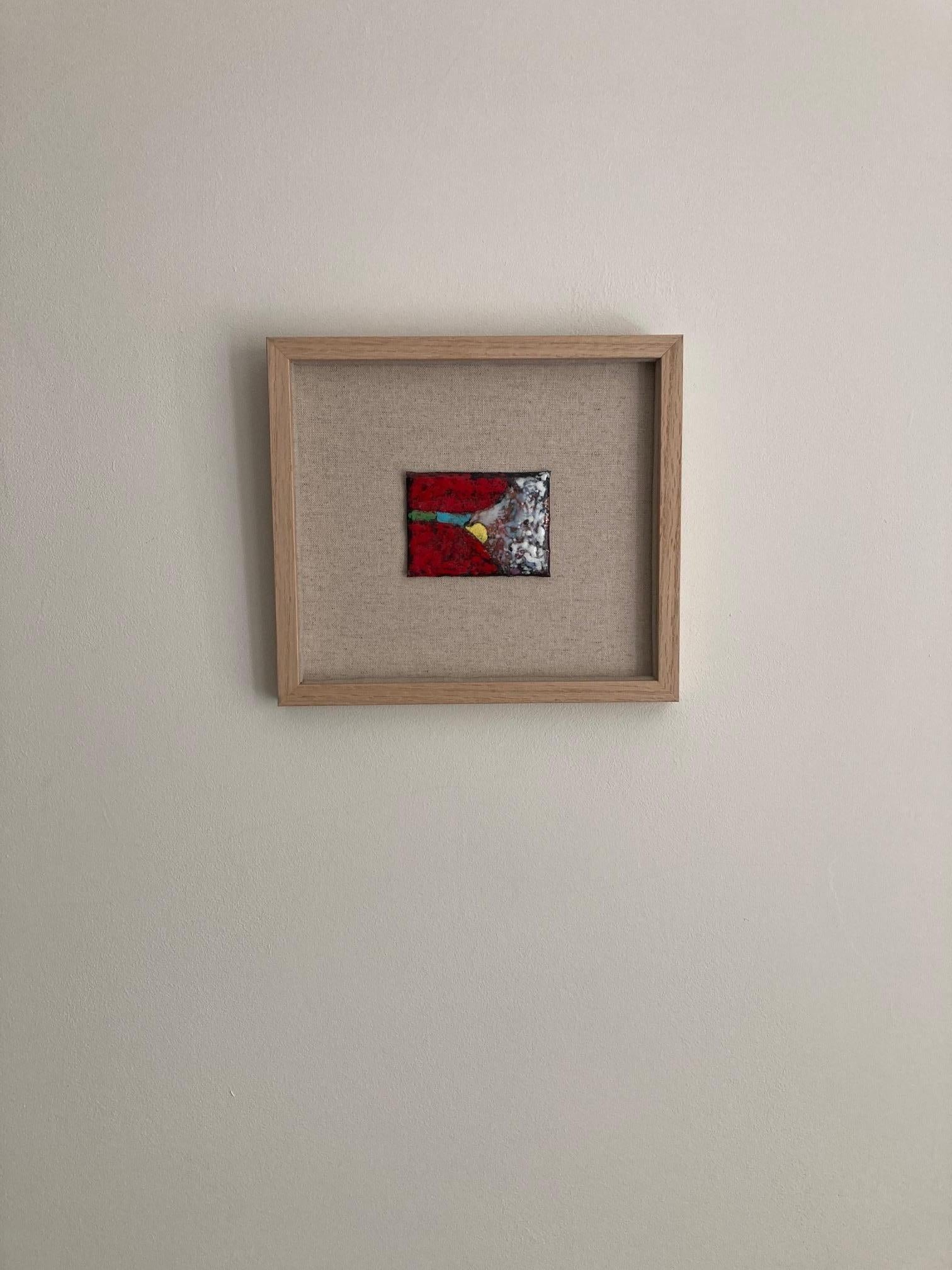 Small French 1960s Abstract Enamel Picture In Good Condition For Sale In London, GB