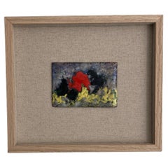 Vintage Small French 1960s Abstract Enamel Picture