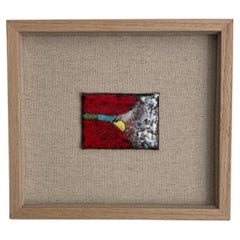 Small French 1960s Abstract Enamel Picture