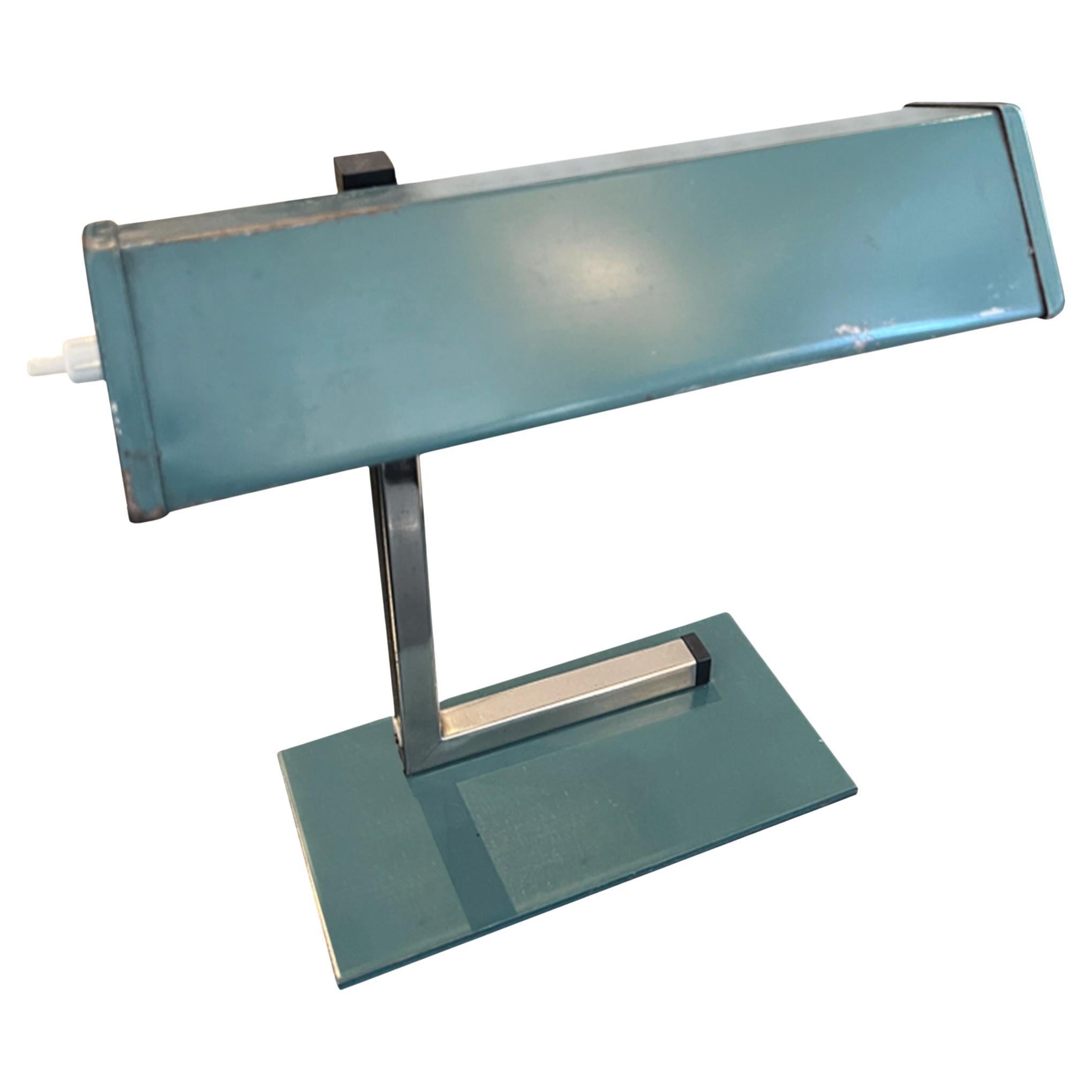 Small French 1960s Green Banker's Lamp