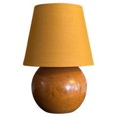 Small French 1970’s wooden sphere lamp