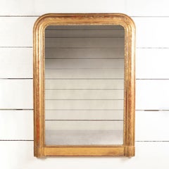 Small French 19th century gilded wood mantel mirror