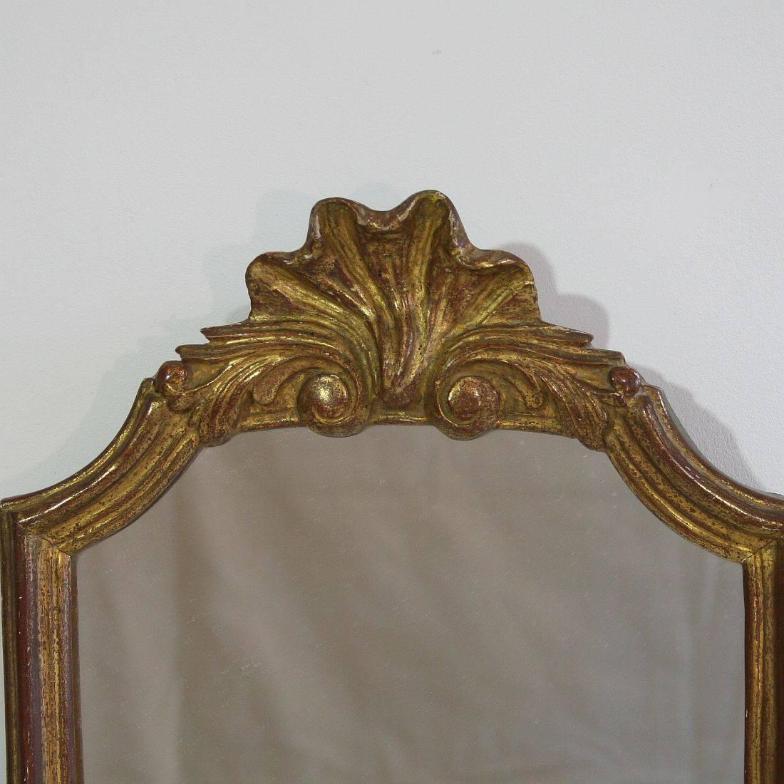 Baroque Small French 19th Century Giltwood Mirror
