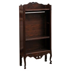 Small French 19th Century Louis XV Style Walnut Vitrine with Carved Motifs