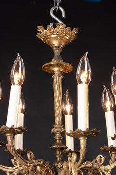 Small French 19th Century Louis XVI Bronze Chandelier