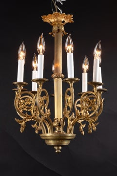 Small French 19th Century Louis XVI Bronze Chandelier