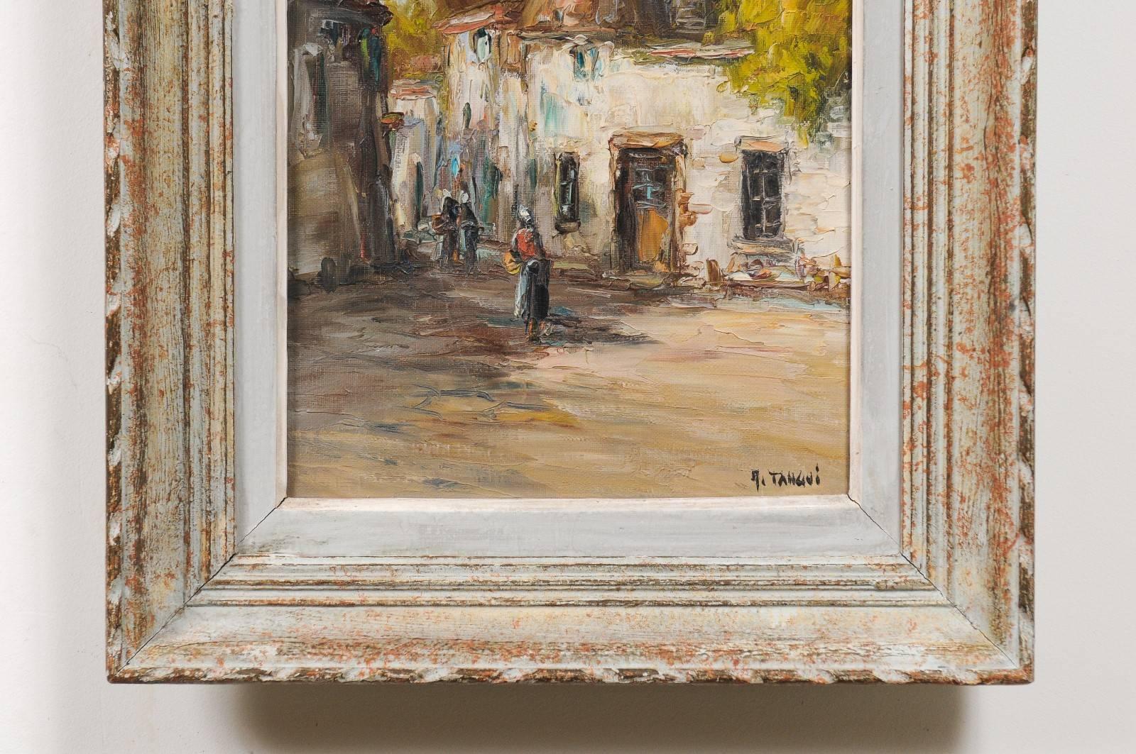 Small French 19th Century Oil on Canvas Painting Depicting a Village in Brittany 1