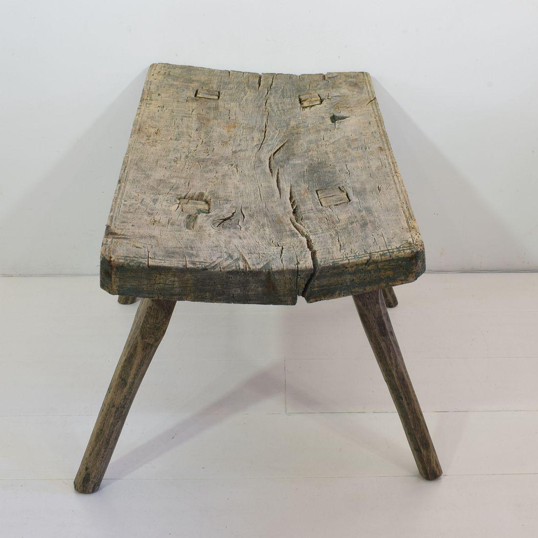 Small French 19th Century Rustic Oak Table 1