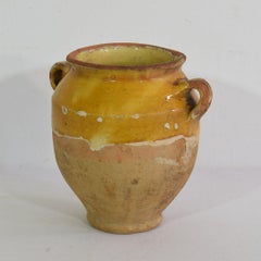 Small French 19th Century Yellow Glazed Ceramic Confit Jar