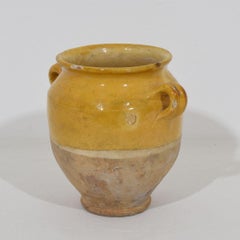 Small French 19th Century Yellow Glazed Ceramic Confit Jar