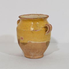 Small French 19th Century Yellow Glazed Ceramic Confit Jar