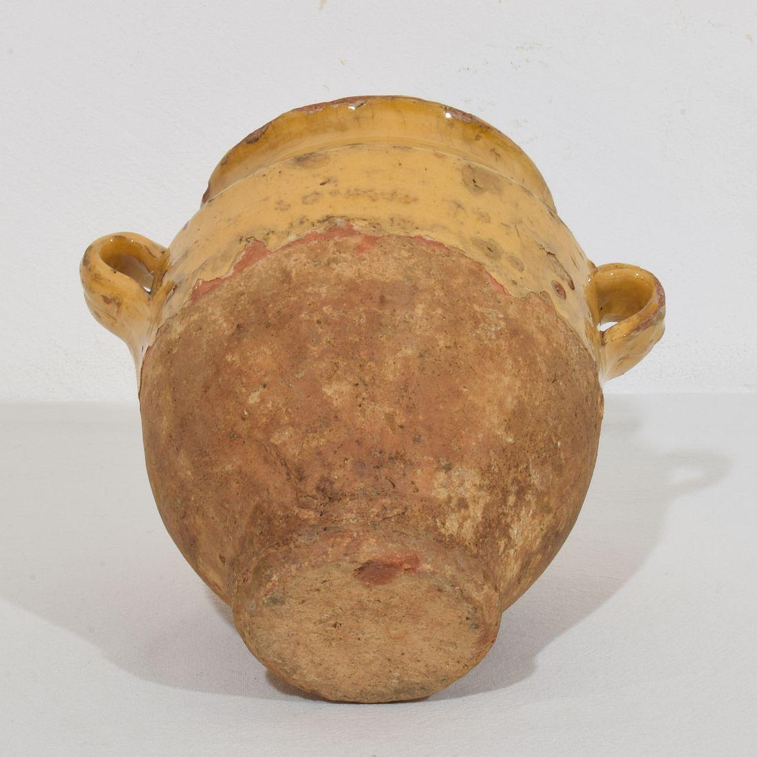 Céramique Petite jarre à confit française du 19ème siècle en céramique à glaçure jaune en vente