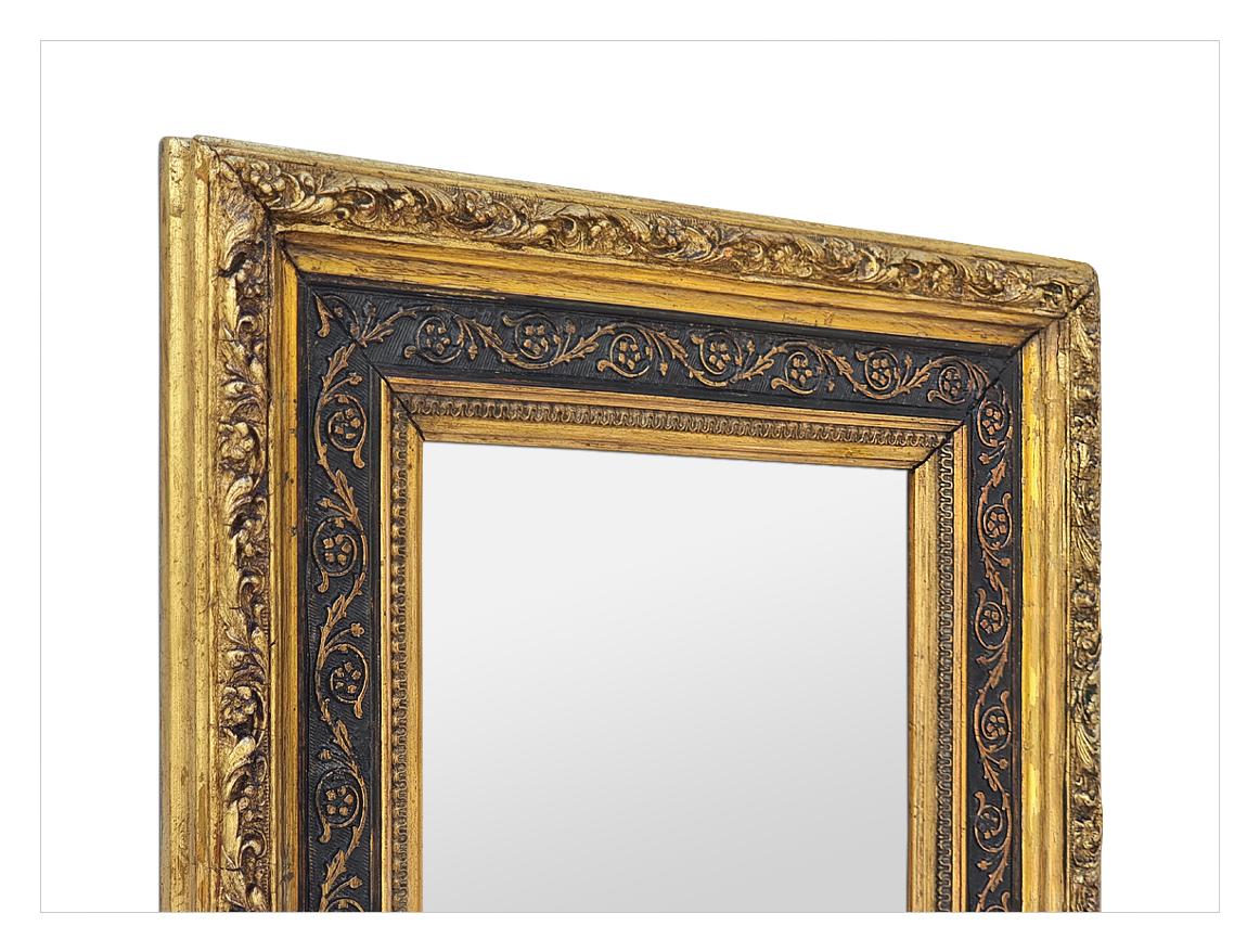 Piccolo Antique Mirror francese, nero e dorato, periodo Napoleone III, circa 1870 In condizioni buone in vendita a Paris, FR