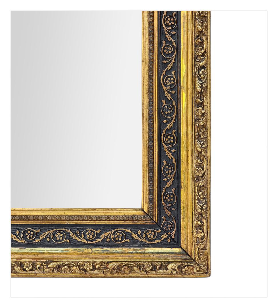 Piccolo Antique Mirror francese, nero e dorato, periodo Napoleone III, circa 1870 in vendita 1