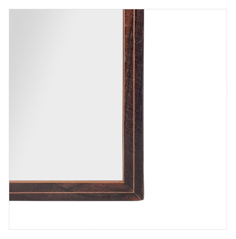 Small French Antique Mirror In Curved Wood, Marquetry, circa 1865 For Sale 3
