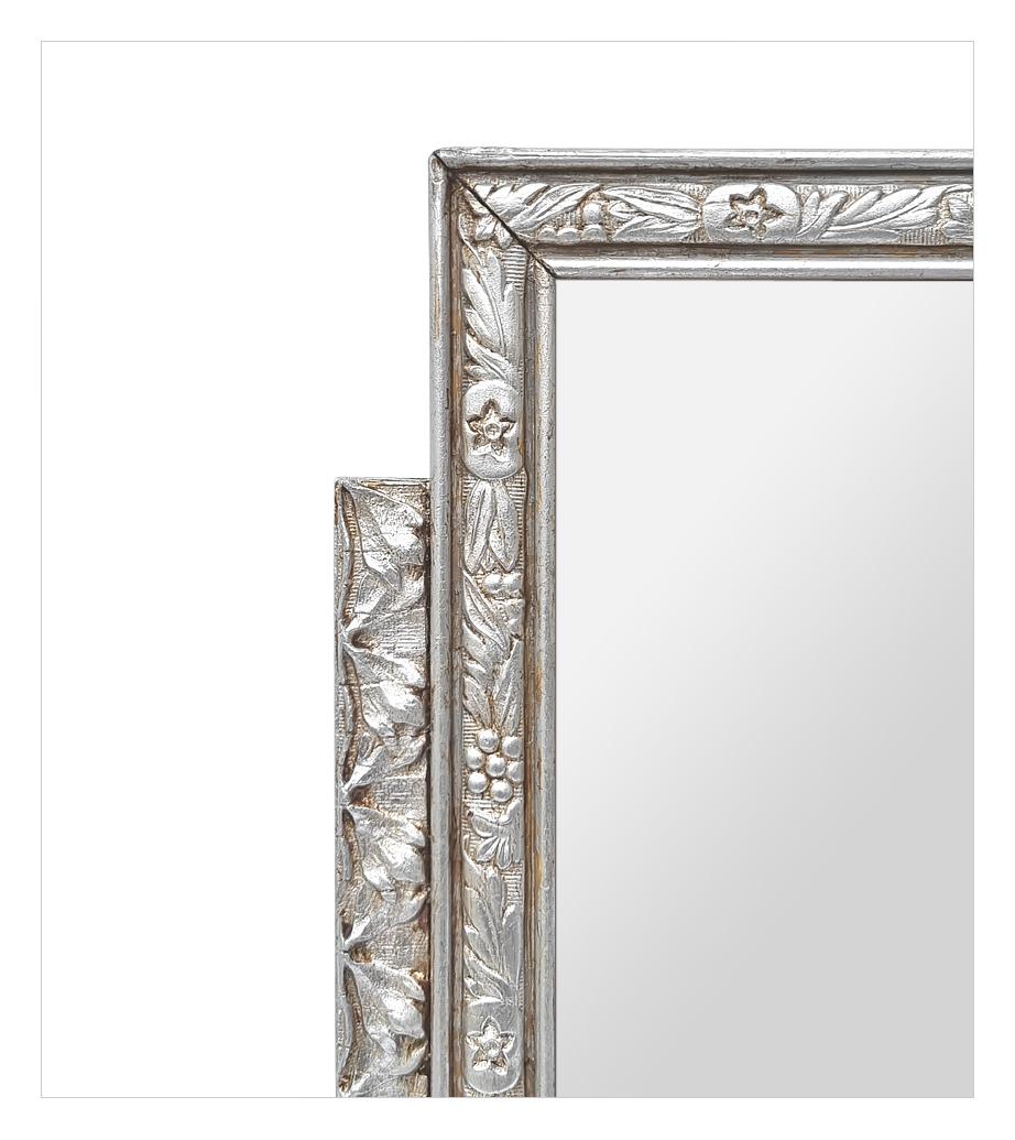  Small French Antique Silvered Mirror Art Nouveau Style, circa 1900 In Good Condition For Sale In Paris, FR