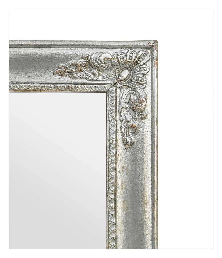 Late 19th Century Small French Antique Silvered Mirror Restoration Style, circa 1890 For Sale