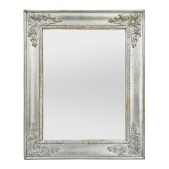 Small French Antique Silvered Mirror Restoration Style, circa 1890