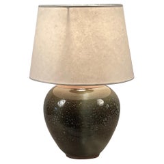 Small French Art Deco Glazed Ceramic Table Lamp