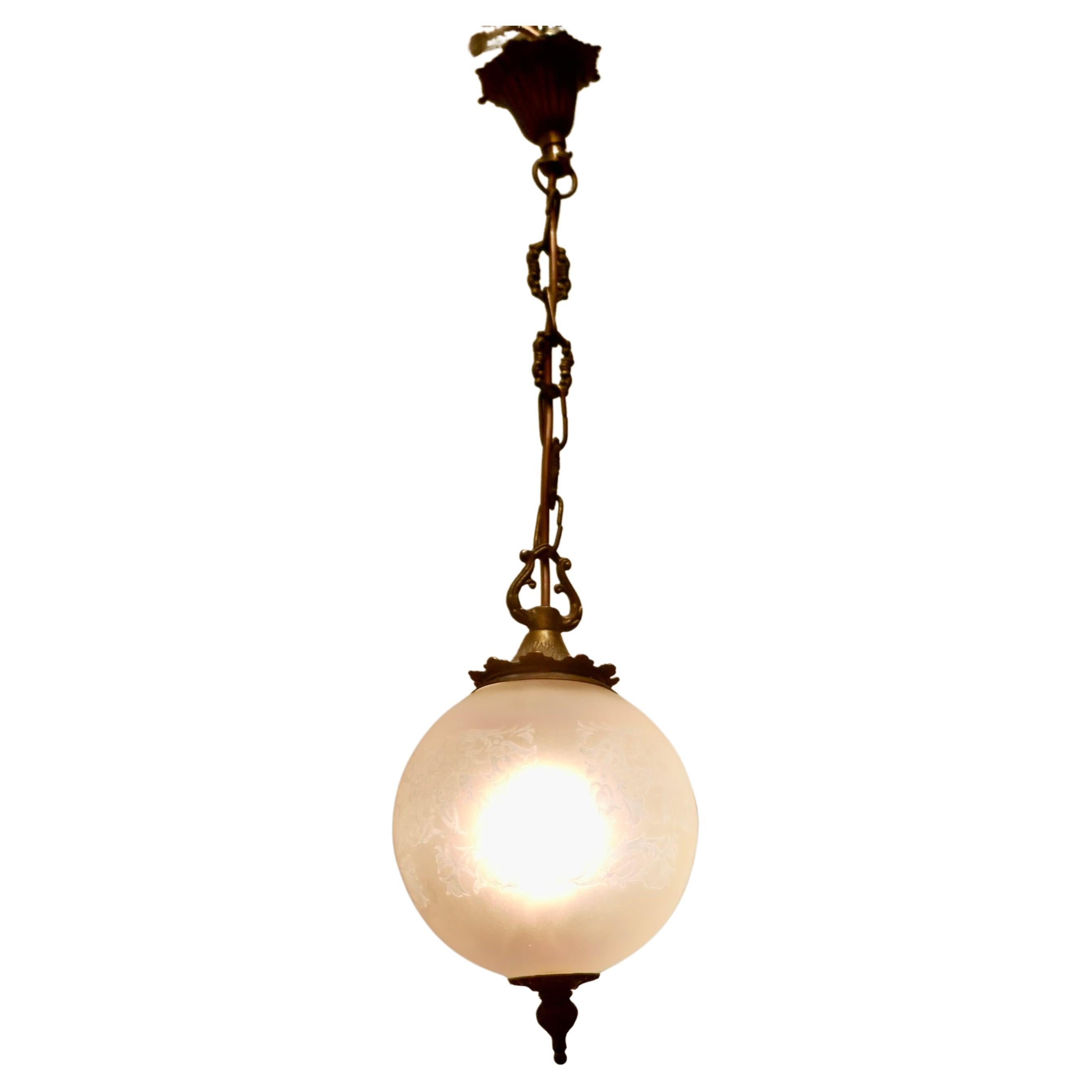 Chase Art Deco Globe Hanging Light Fixture at 1stDibs