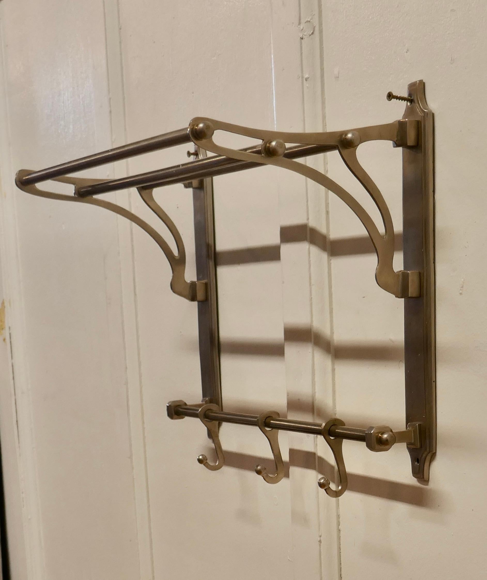 Small French Art Deco Hat and Coat Rack, Pullman Railway Train Style 1