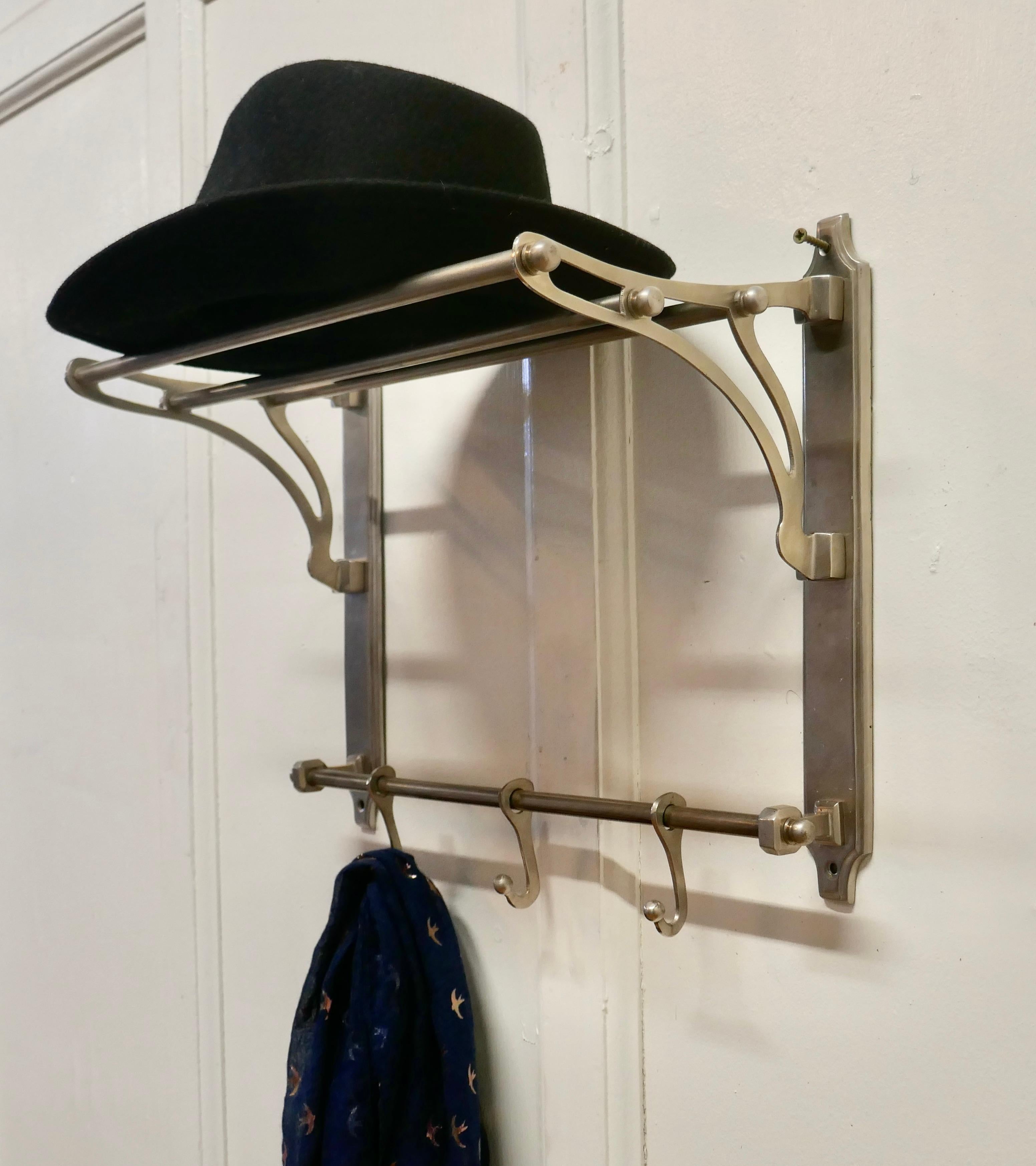 Small French Art Deco Hat and Coat Rack, Pullman Railway Train Style 2