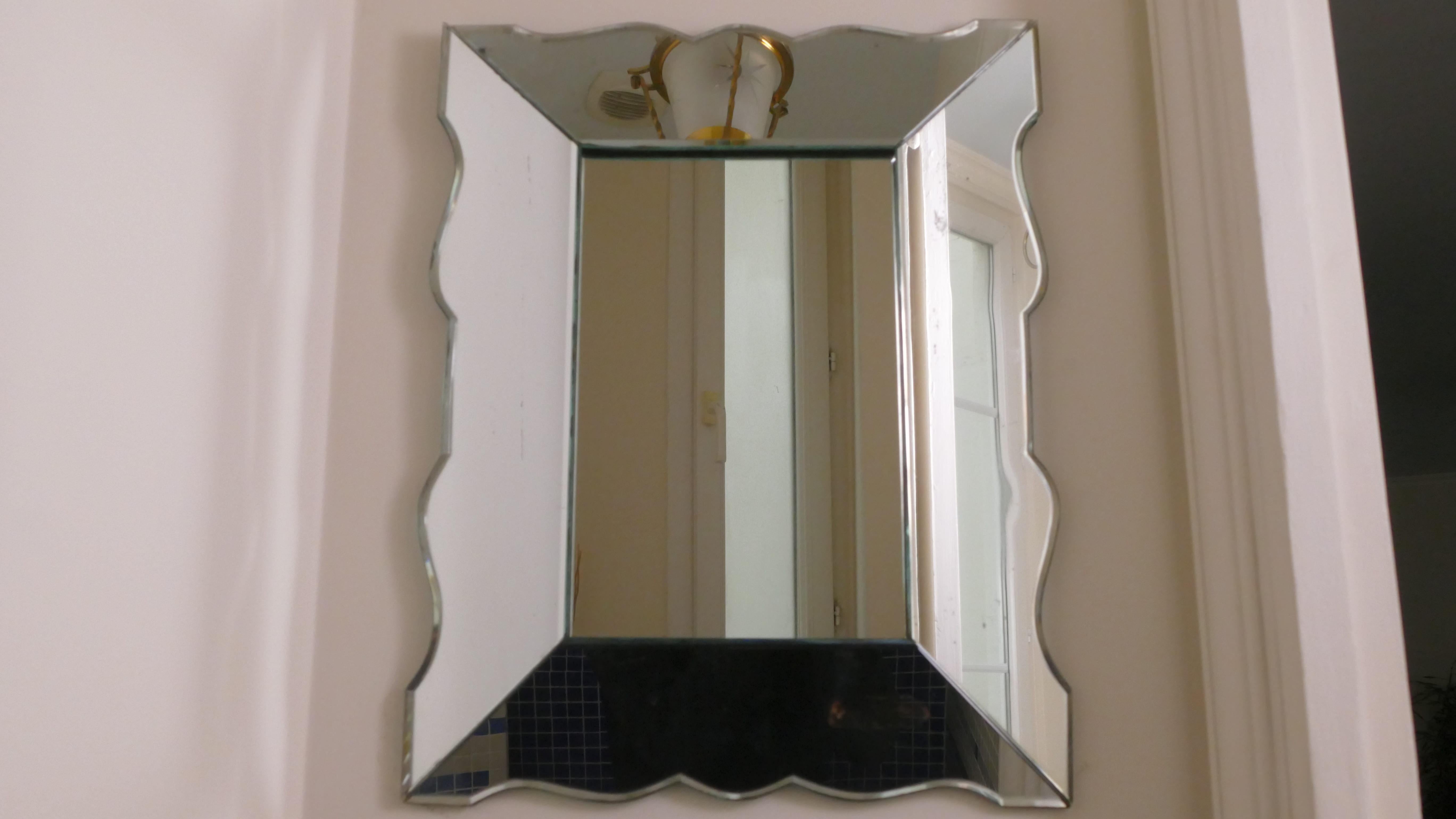 Small French Art Deco Mirror, 1940s In Good Condition In Paris, IDF