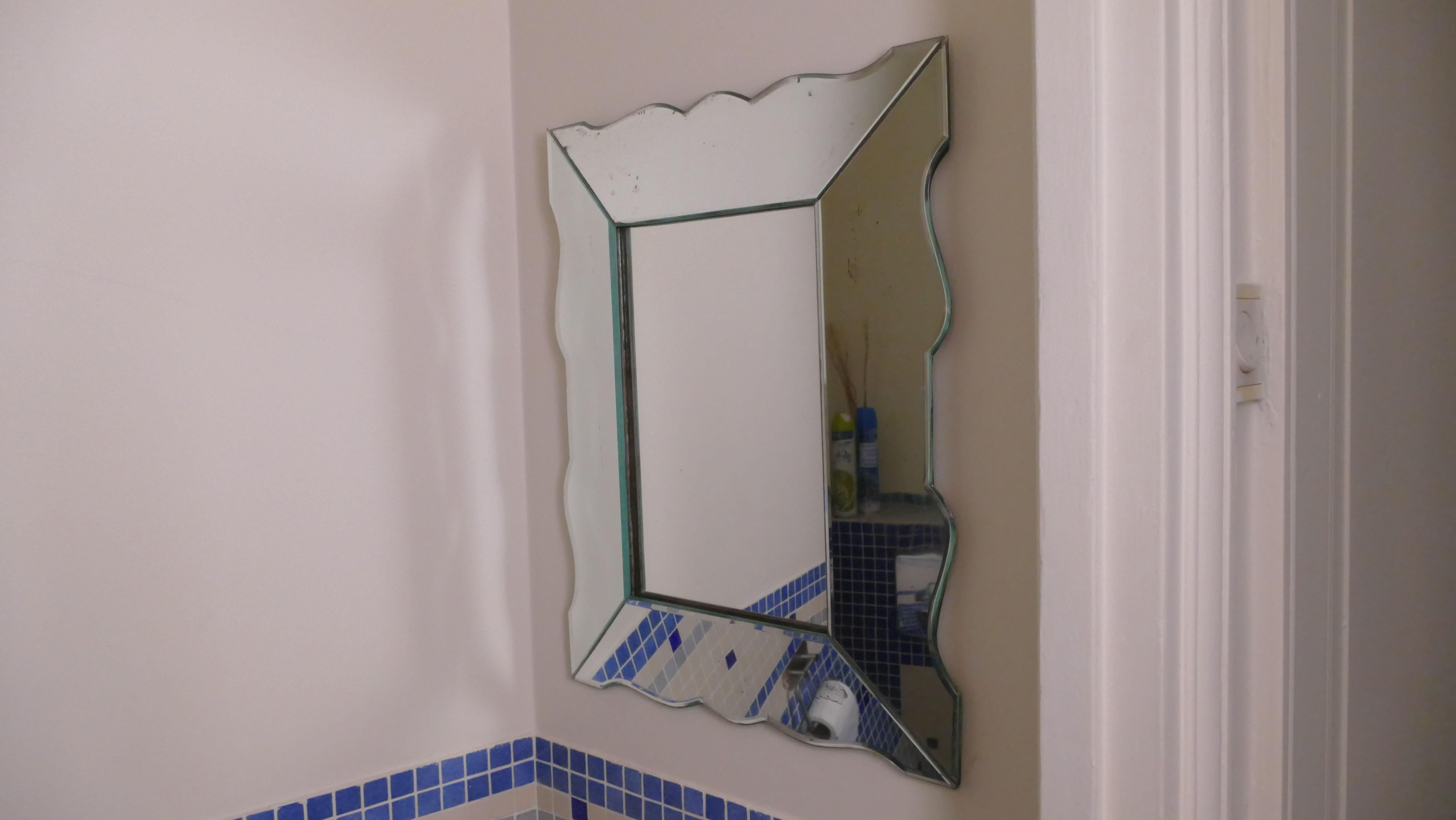 Small French Art Deco Mirror, 1940s 1