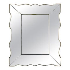 Small French Art Deco Mirror, 1940s