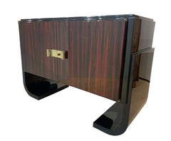 Französisches Art-Déco-Sideboard, Makassar und schwarzer Lack, 1930er Jahre