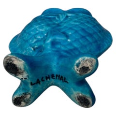 Small French Art Deco Turquoise Fish Vase Lachenal