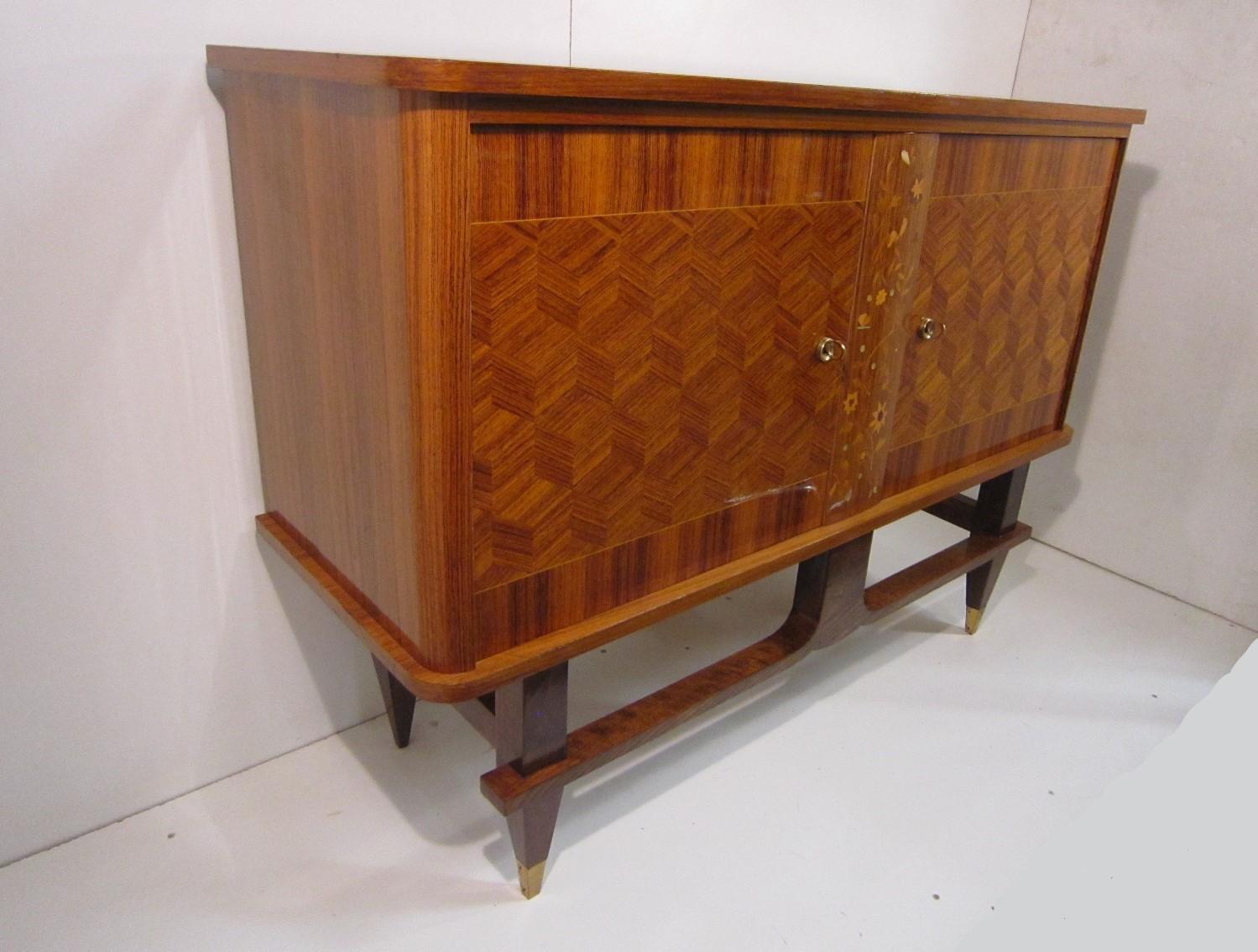Small French Cabinet in Palisander with Marquetry and Parquetry Detail In Good Condition In New York City, NY