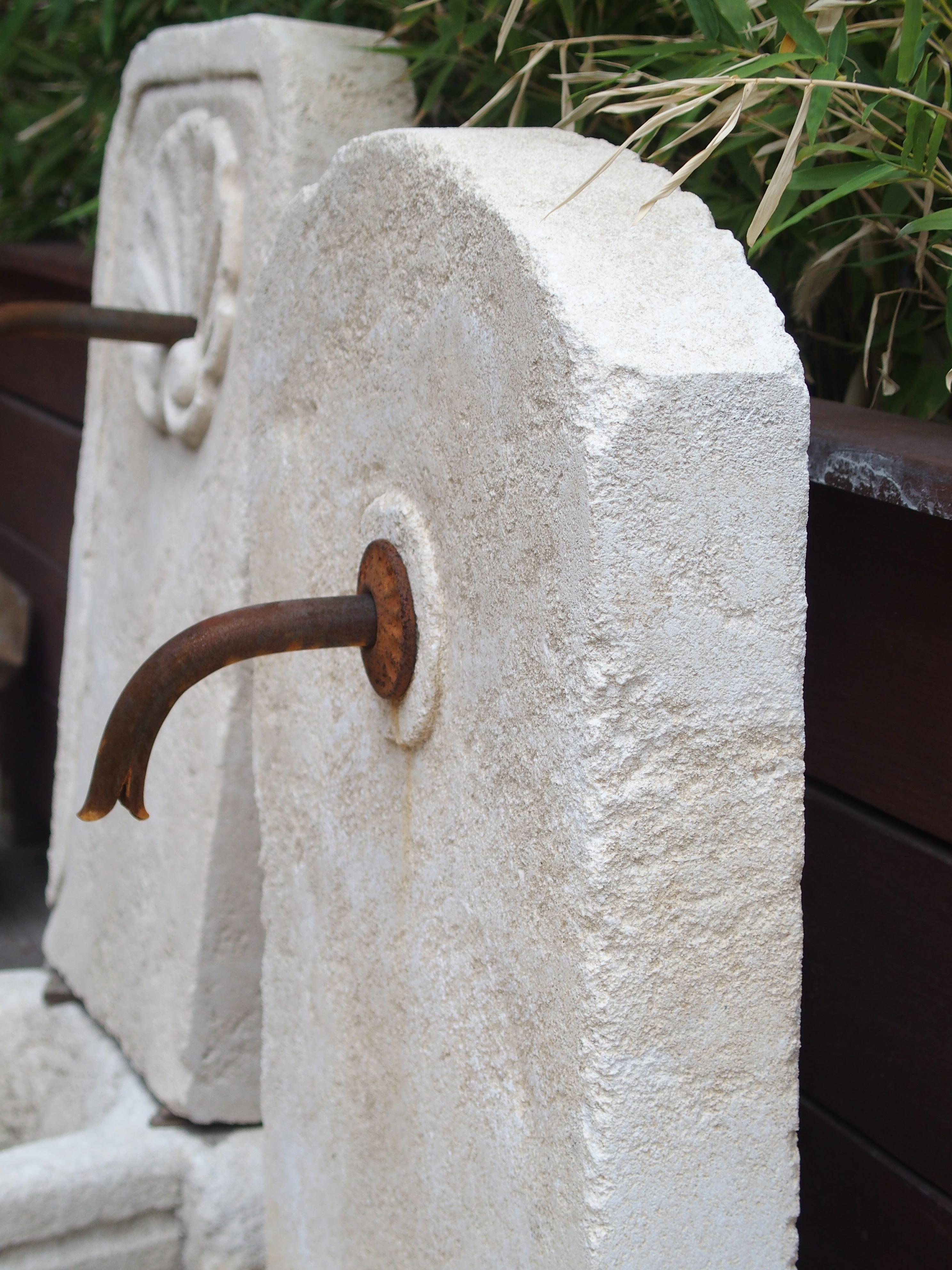 Small French Carved Limestone Wall Fountain from Provence, 31 inches High 2