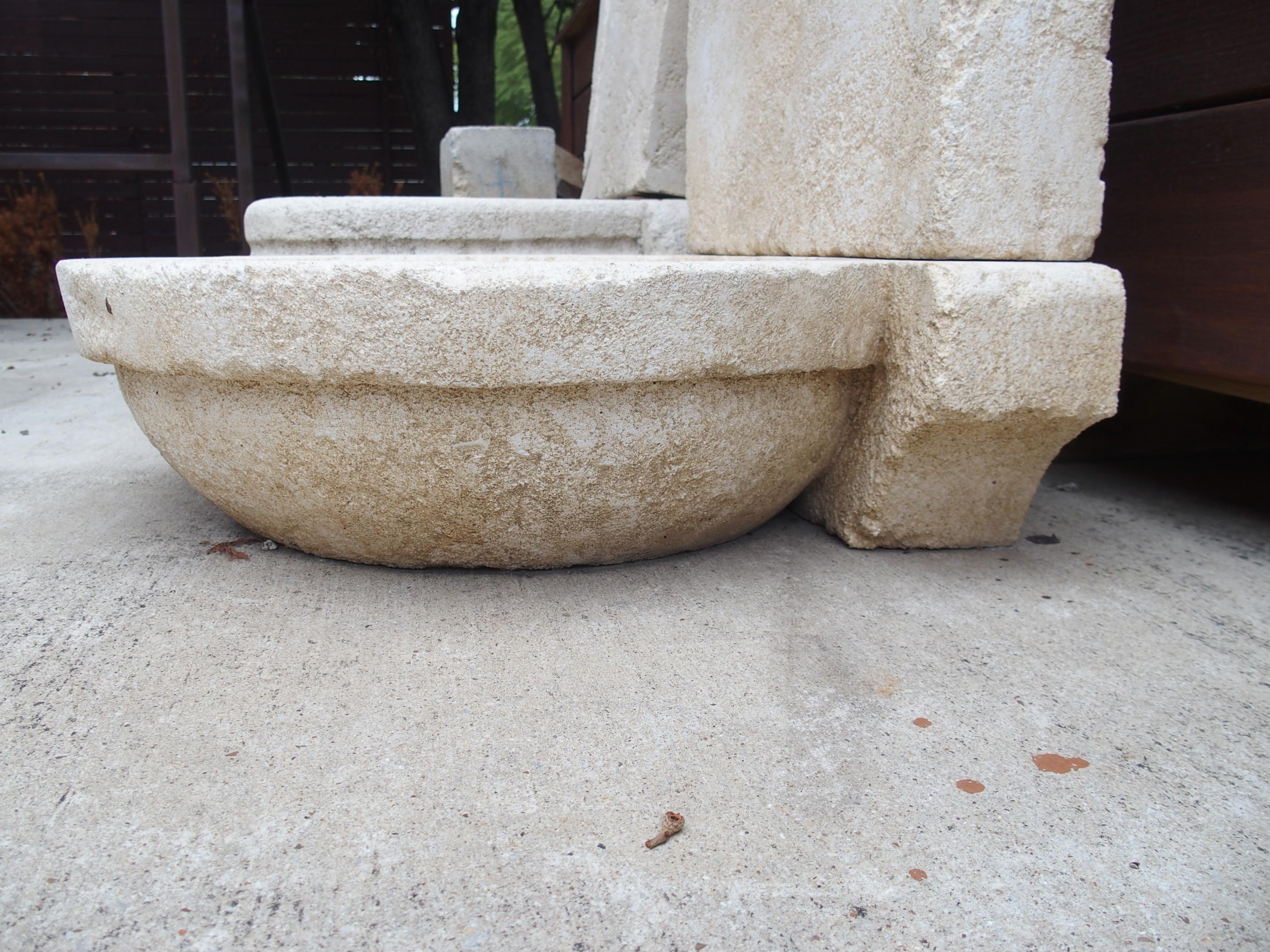 Small French Carved Limestone Wall Fountain from Provence, 31 inches High 3